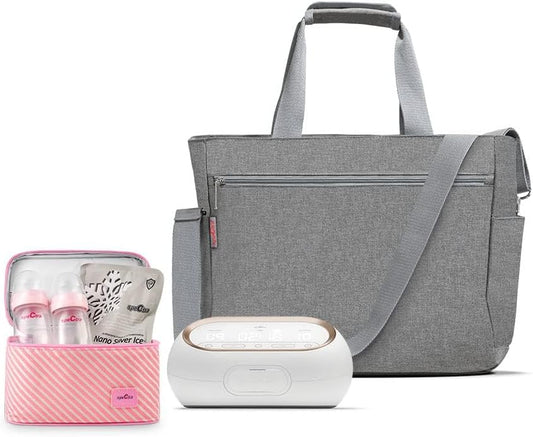 Spectra - Synergy Gold Portable - Dual Adjustable Electric Breast Milk Pump with Tote Bag, Breast Milk Bottles and Cooler for Baby Feeding